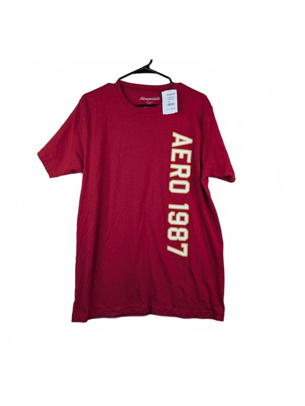 NWT Aeropostale Burgundy 1987 Graphic T-Shirt Size L